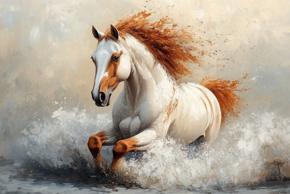 Galopperend waterpaard behang