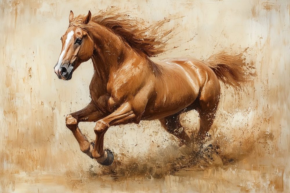 Galopperend paard in beweging behang