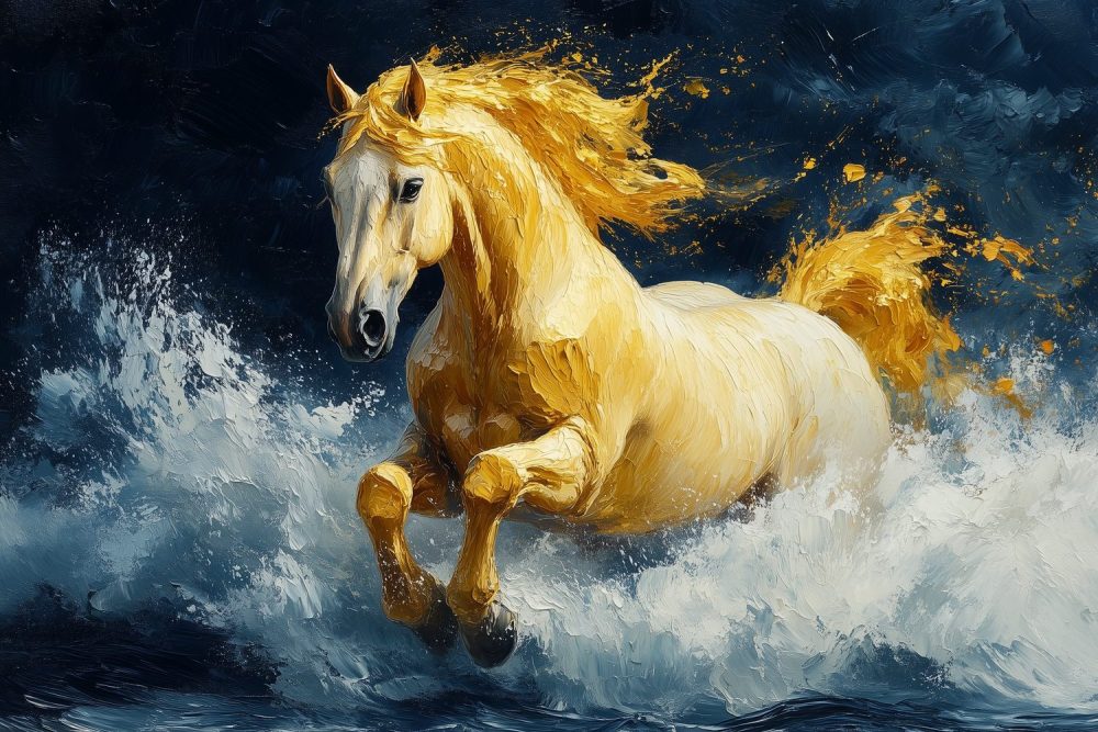 Gouden Paard in Galop behang