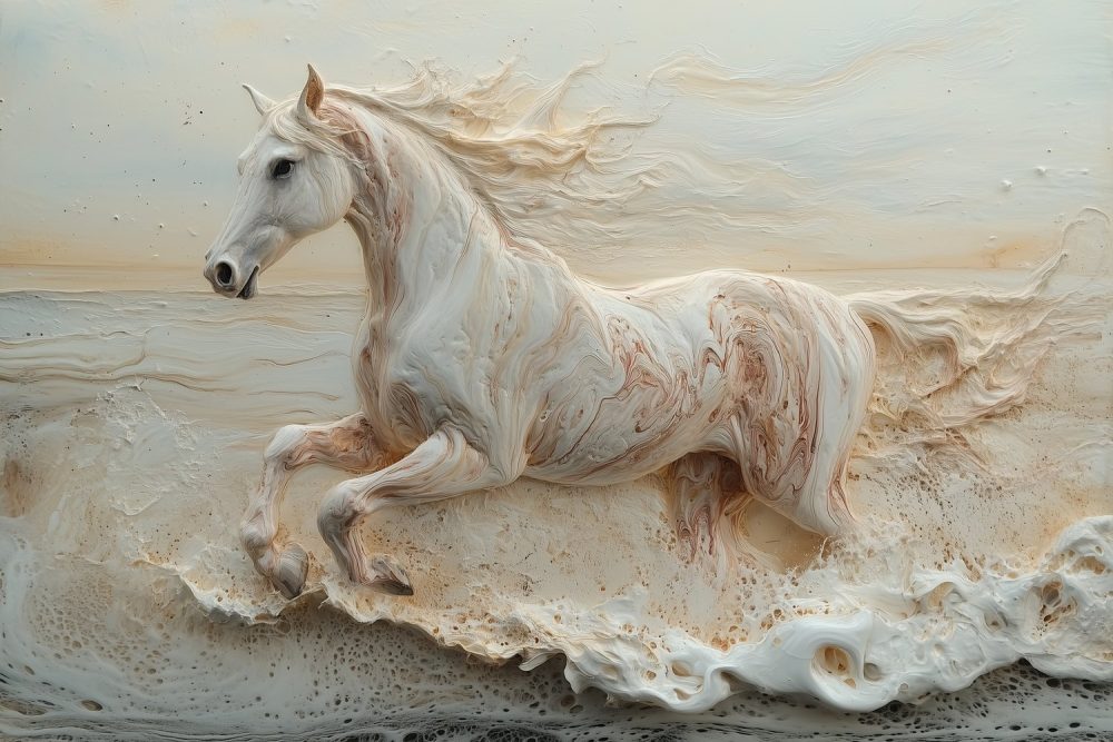 Wit Paard Strandbeeld behang