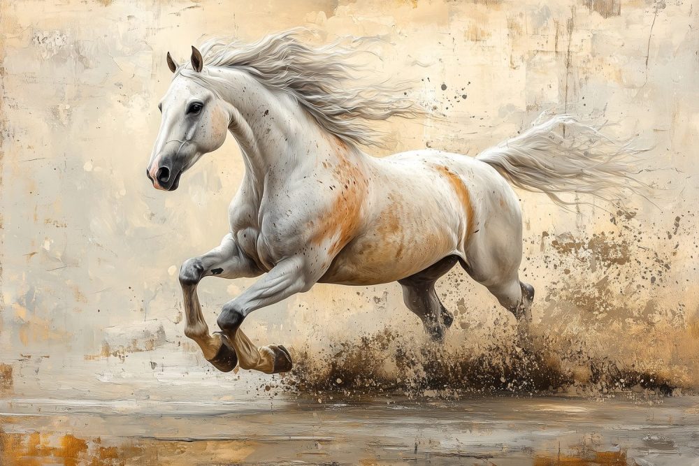 Dynamische galopperende paard behang