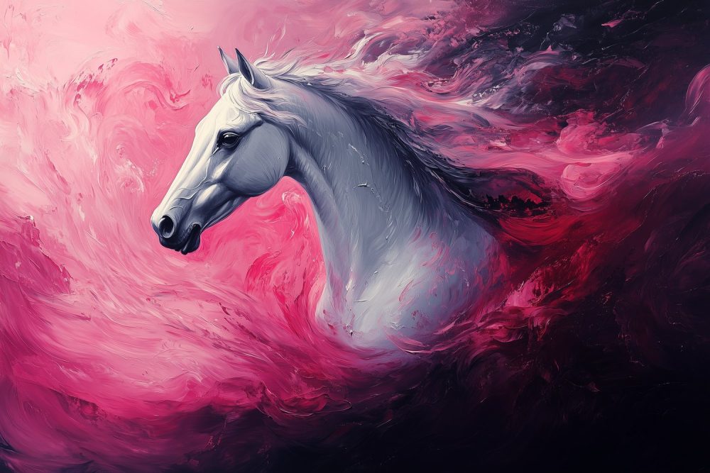 Majestueus Abstract Wit Paard behang