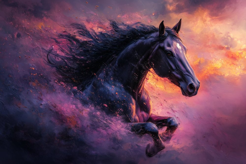 Vurig galopperend paard behang