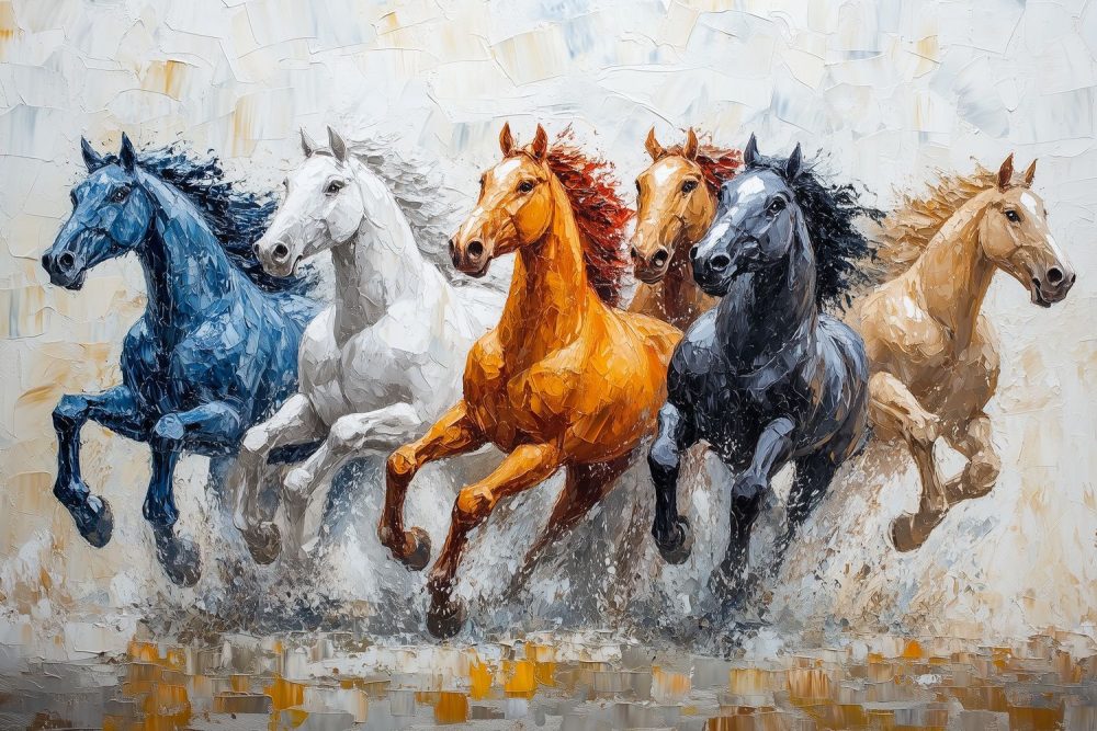 Levende Paarden in Beweging behang