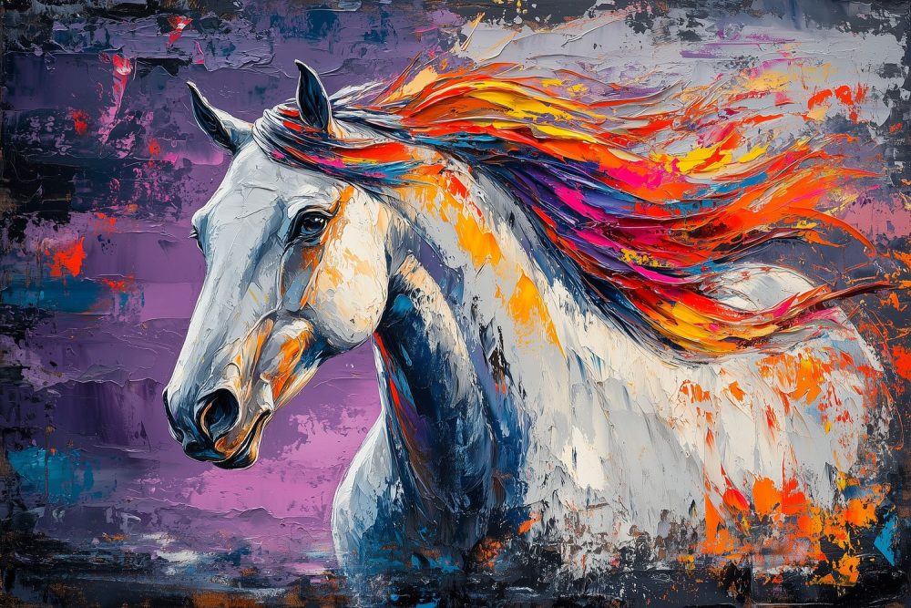 Kleurrijke Manen Paard behang