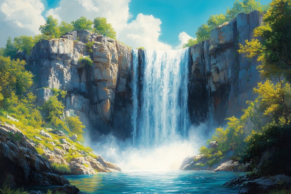 Machtige Waterval Natuurschoon behang