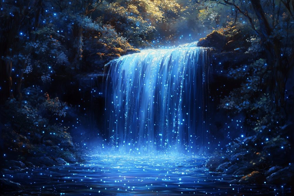 Betoverend Waterval Boslandschap behang