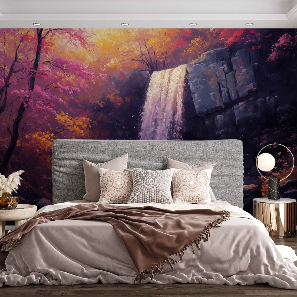 Alternative view of Betoverend boswaterval kunstwerk behang