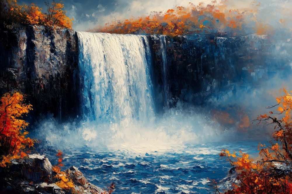 Vibrante Waterval Schildering behang