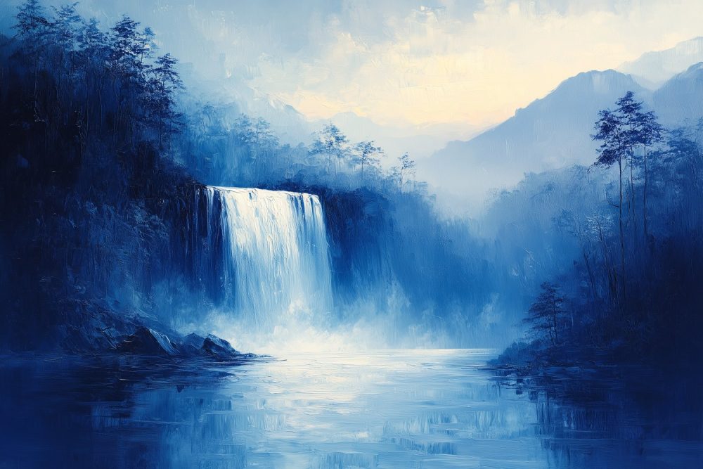 Rustgevende Waterval Natuur behang