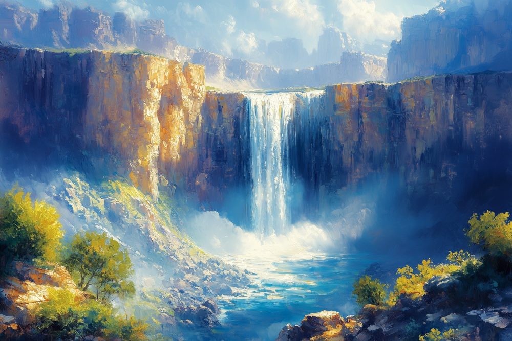 Waterval in harmonie behang