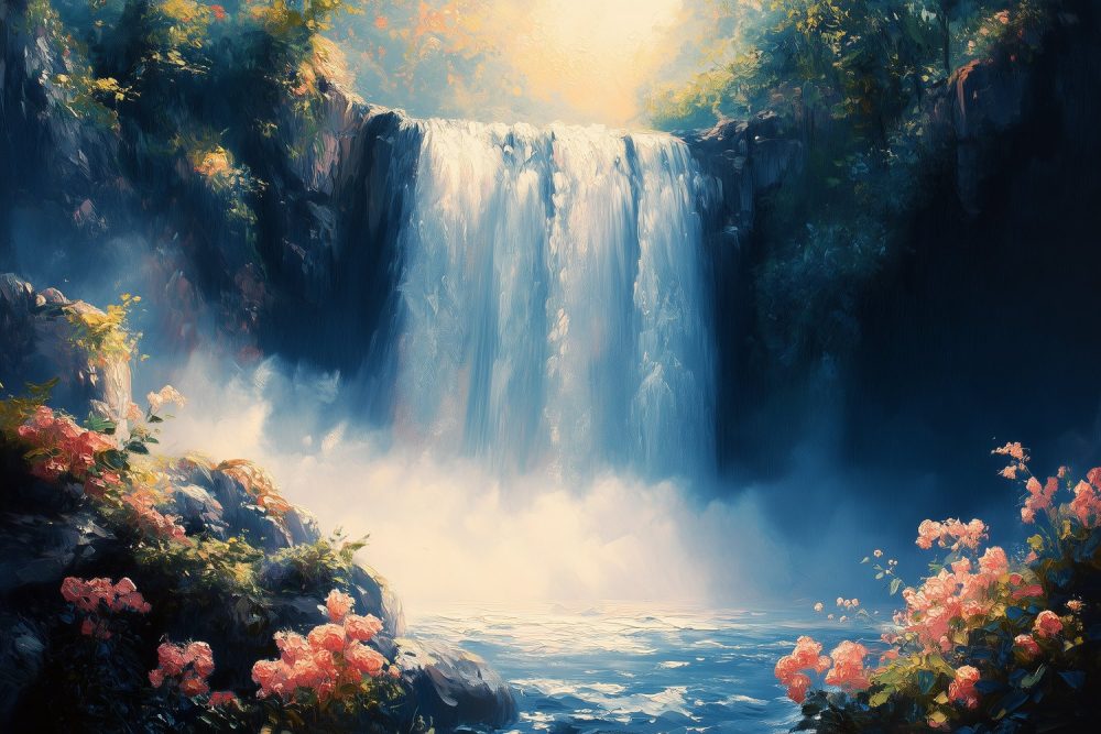 Betoverend Waterval Landschap behang