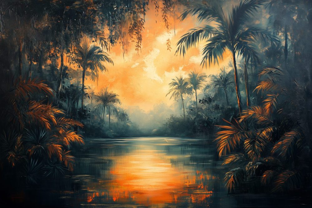 Tropische Zonsondergang behang