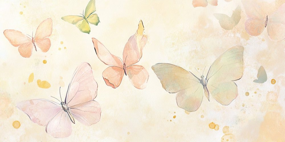 Kleurrijke Vlinders Aquarel behang
