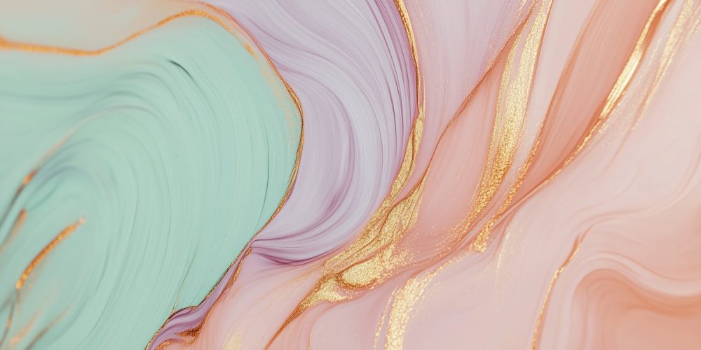 Levendige Roze Groene Abstractie behang