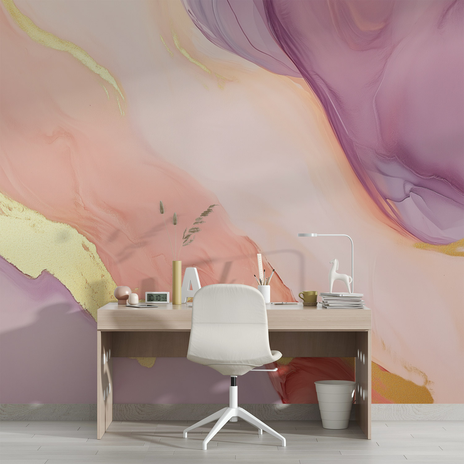 Elegant Gouden Abstracte Kunst behang - Afbeelding 4