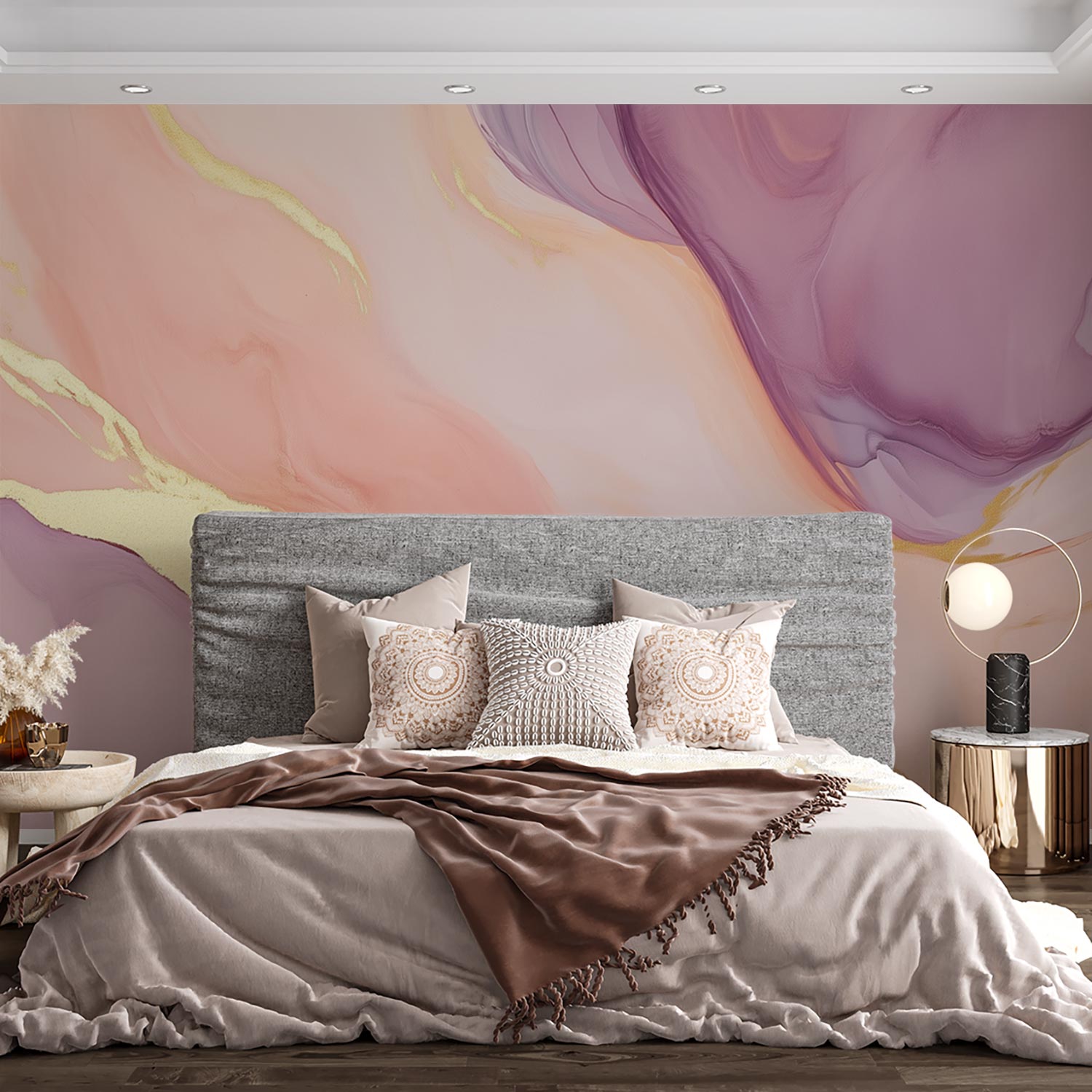 Elegant Gouden Abstracte Kunst behang - Afbeelding 2