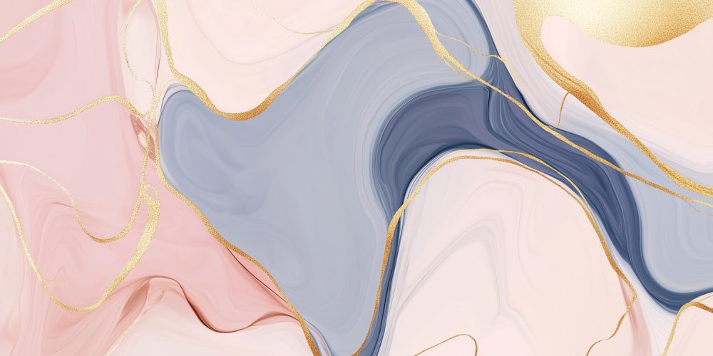 Kleurrijke Abstracte Gouden Werveling behang