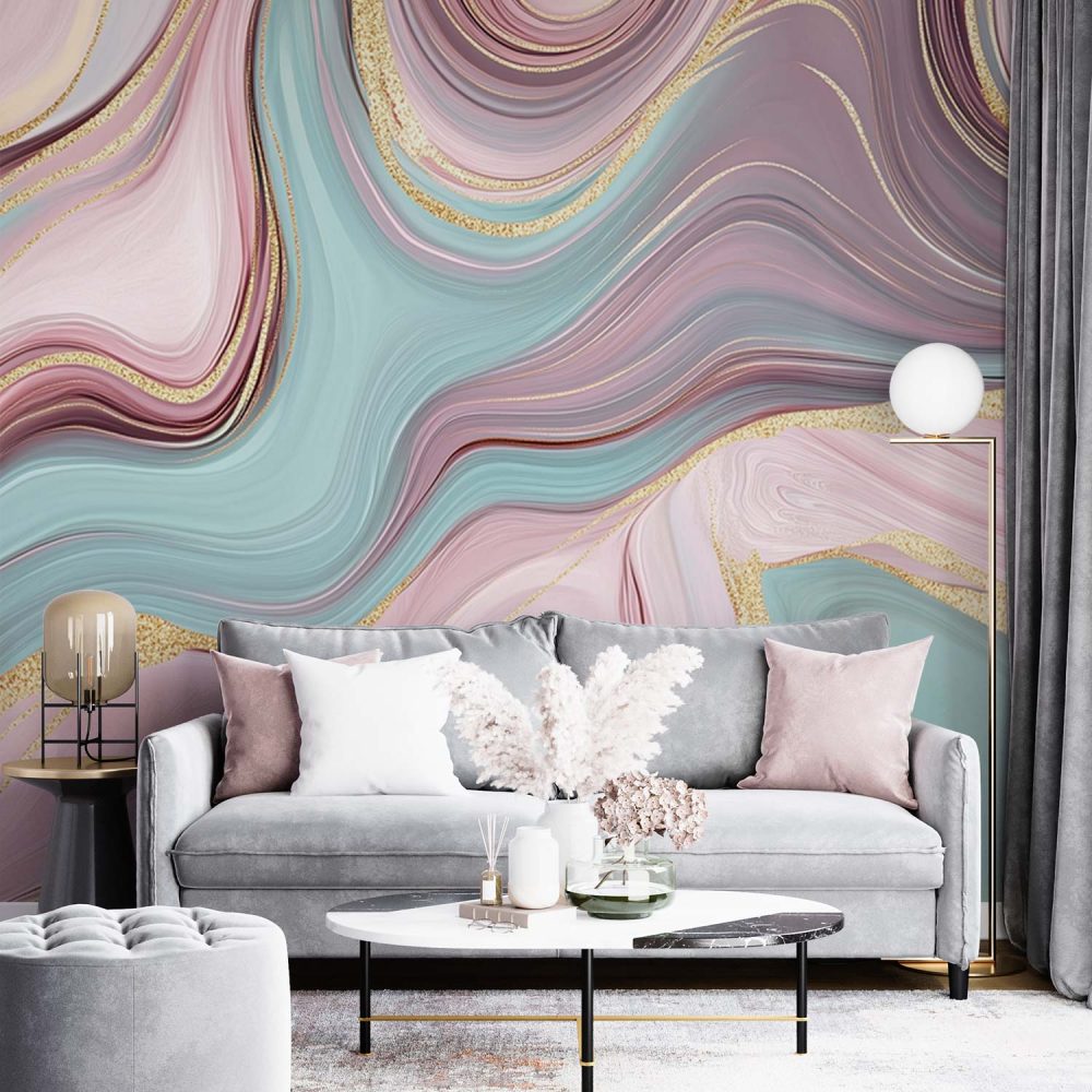 Alternative view of Abstracte Marmeren Kleurenwerveling behang