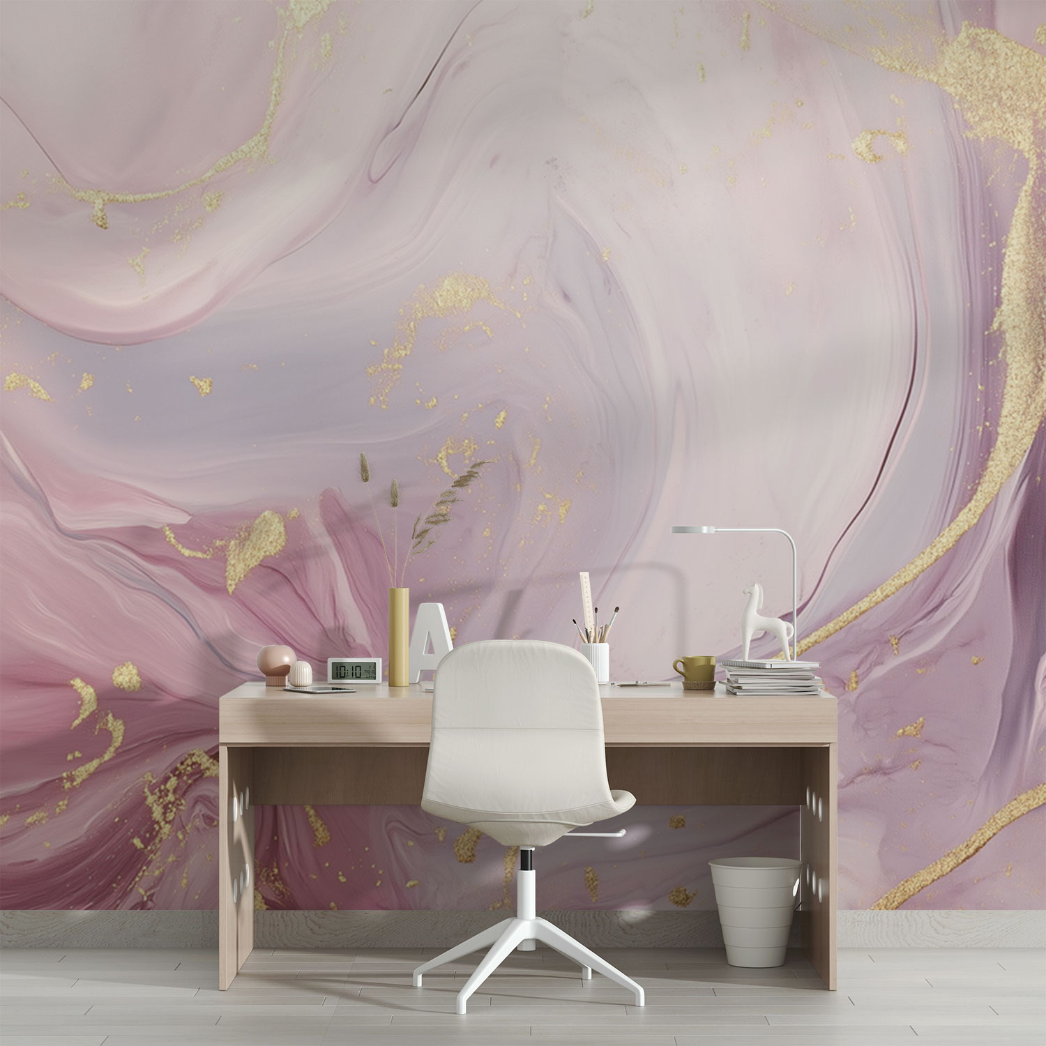 Gouden Glinster Roze Paars behang - Afbeelding 4