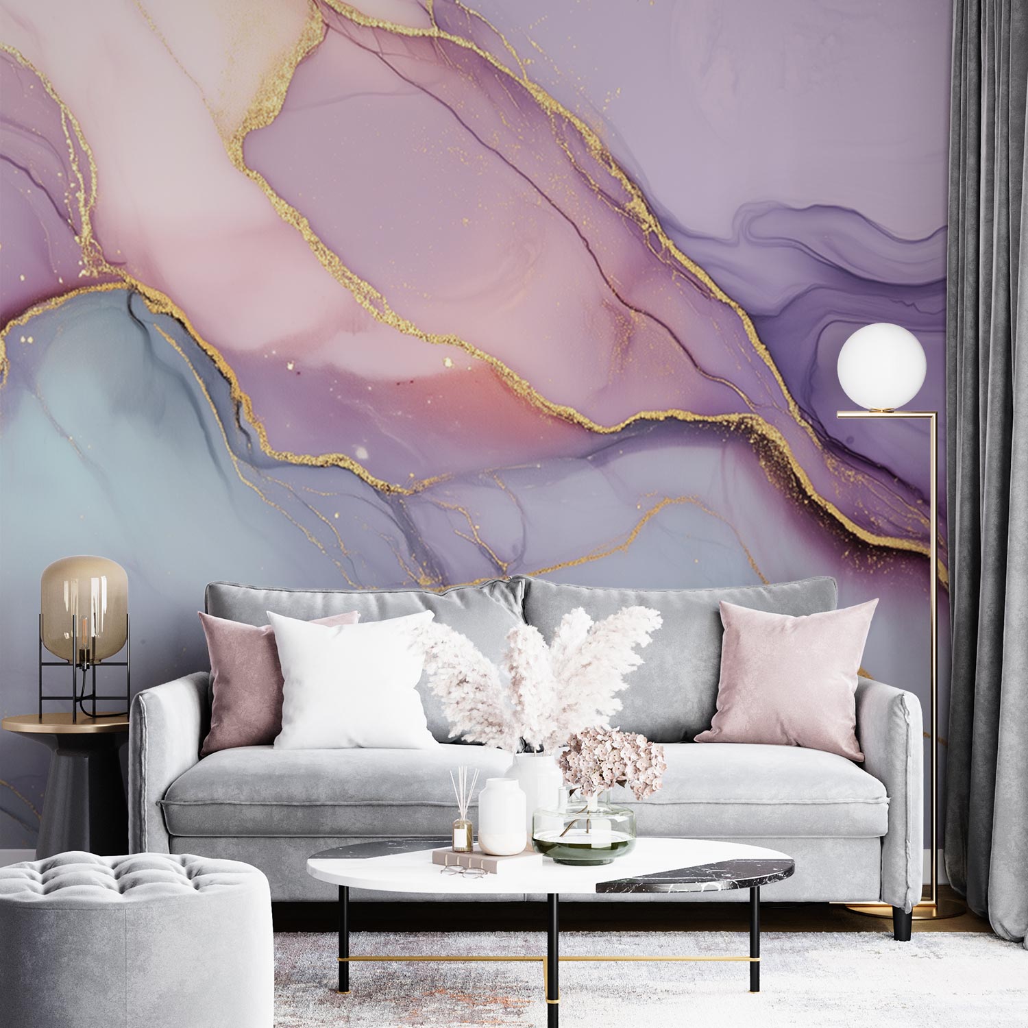 Koninklijke Marmeren Abstracte Kunst behang - Afbeelding 2