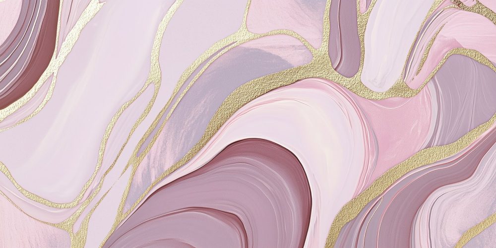 Roze Gouden Abstracte Beweging behang