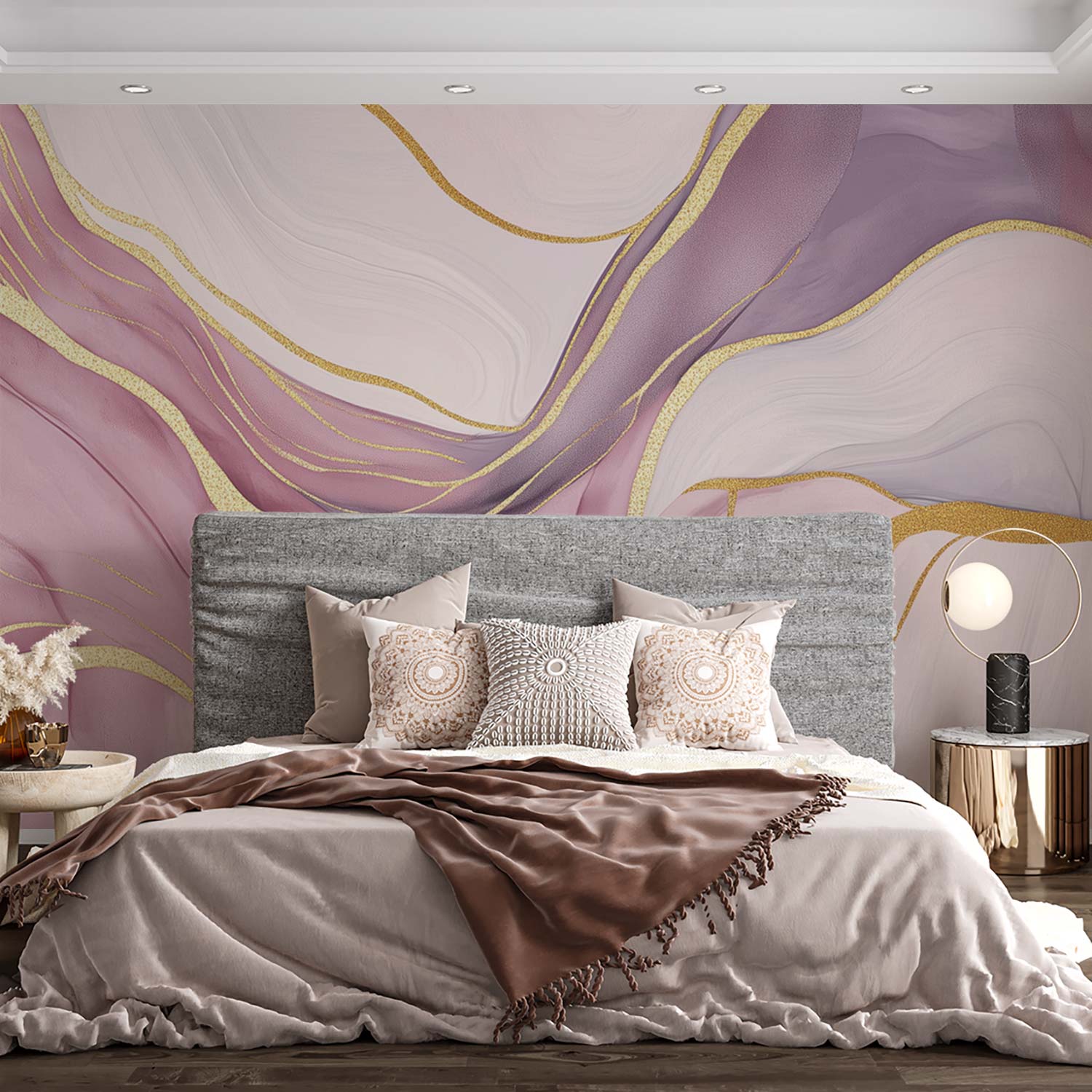 Dromerige Gouden Abstracte behang - Afbeelding 2