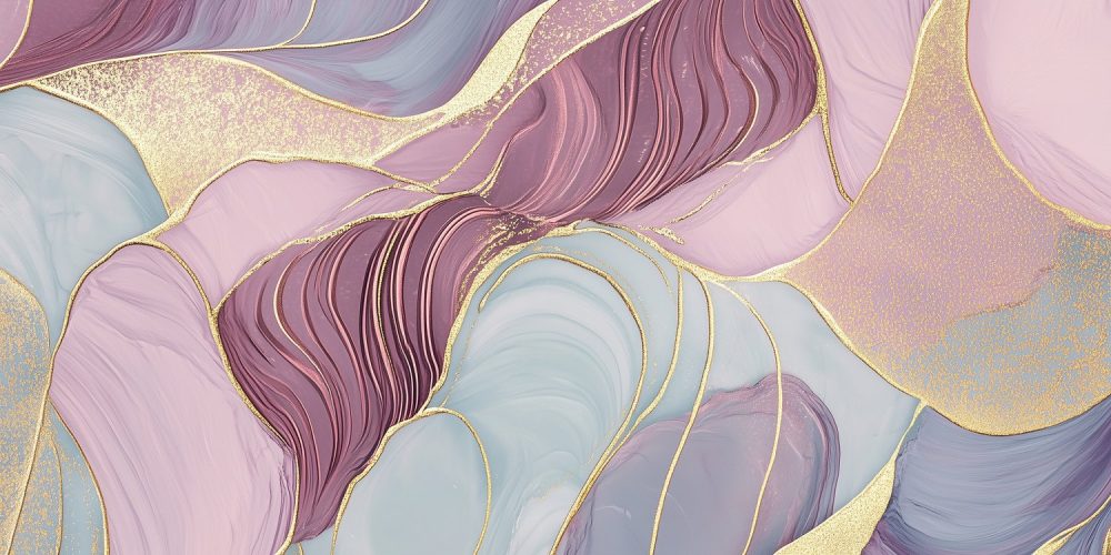 Dromerige Gouden Abstracte Kunst behang