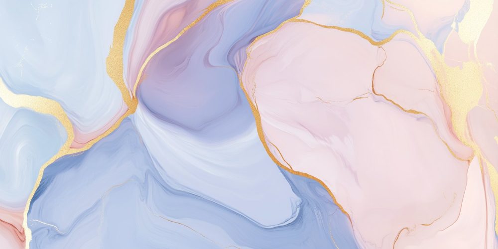 Marmeren Blauw Roze Goud behang