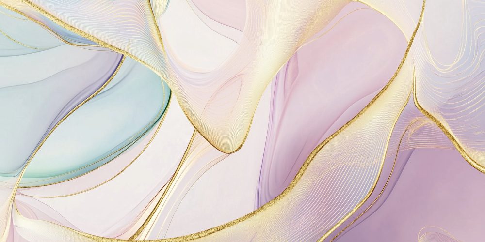 Pastel Gouden Abstracte  behang