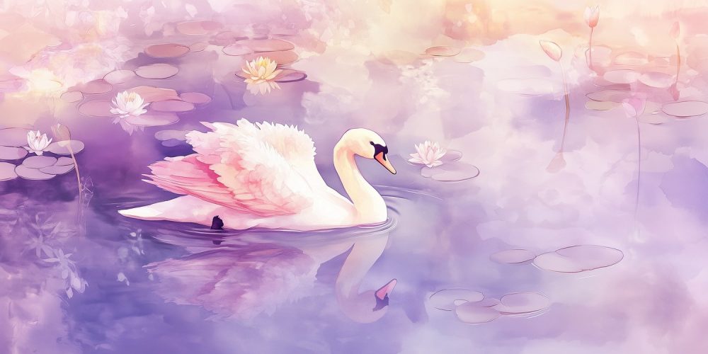 Sierlijke waterververzwaan behang