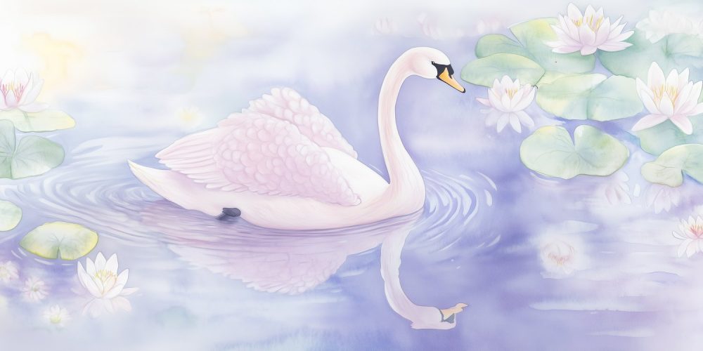 Sierlijke waterververzwaan behang