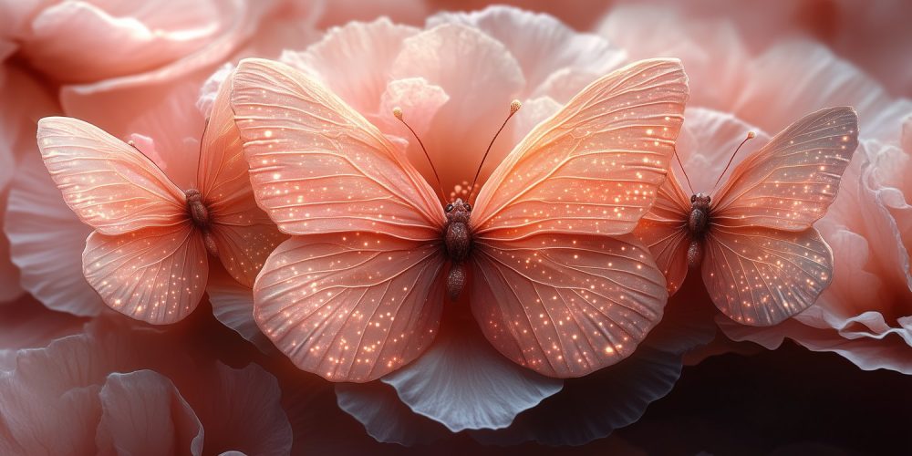 Gloedvlinders in bloemenpracht behang