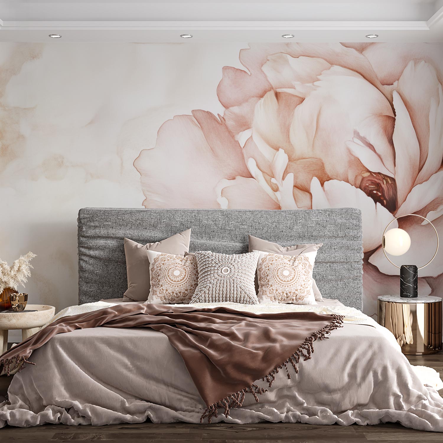 Prachtige roze bloemclose-up behang - Afbeelding 2
