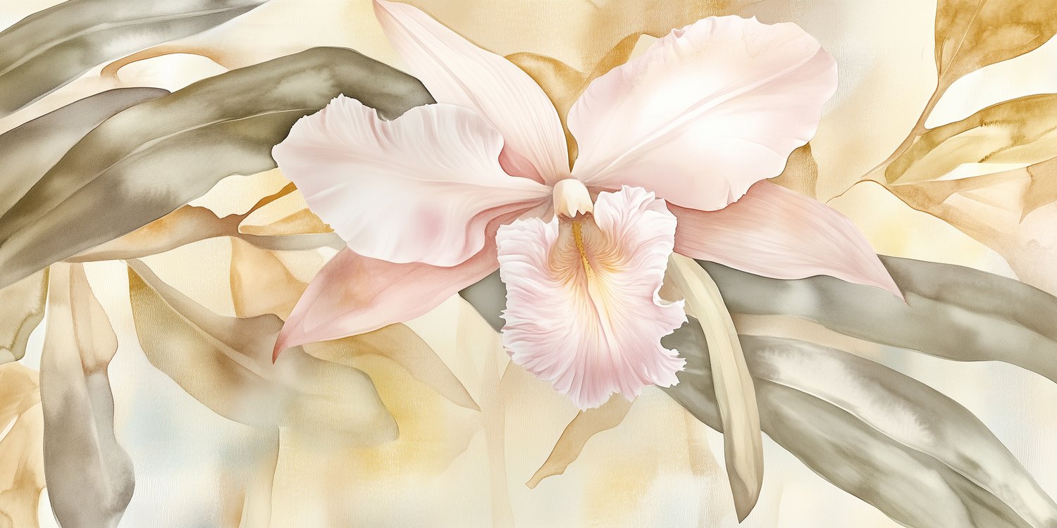 Prachtige Roze Orchidee Bloem behang