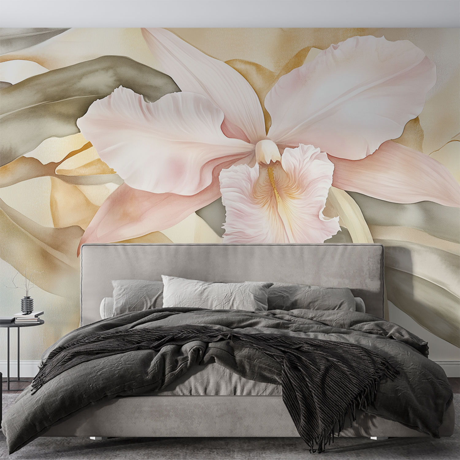 Prachtige Roze Orchidee Bloem behang - Afbeelding 2