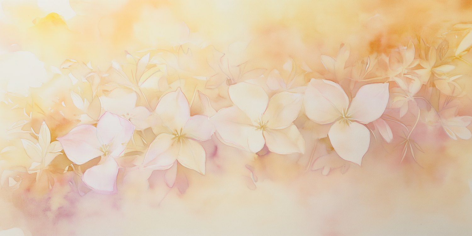 Lente Bloesems op Lichtgeel behang