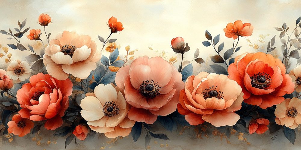 Levendige bloemenharmonie behang
