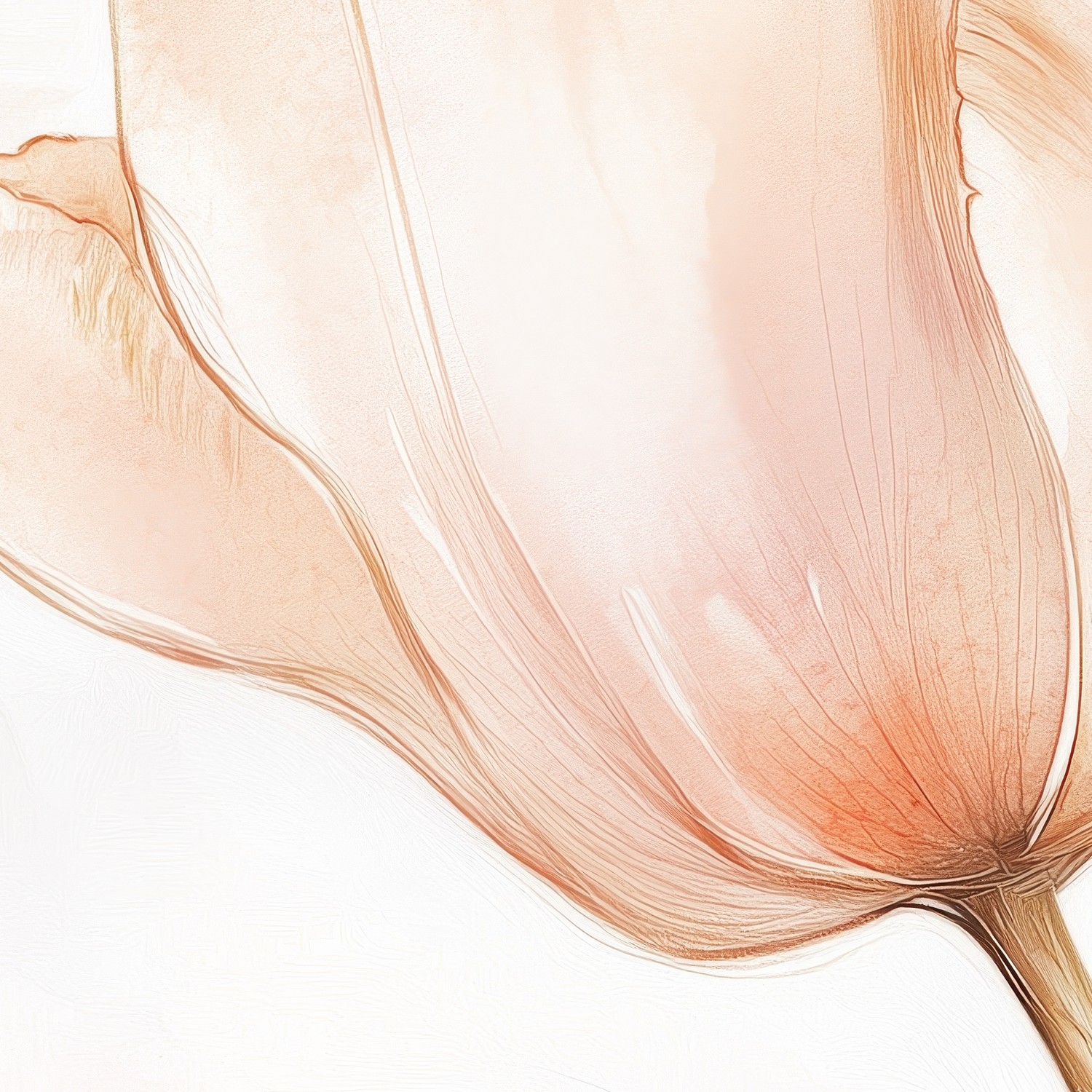 Roze tulp met gouden accenten behang - Afbeelding 5