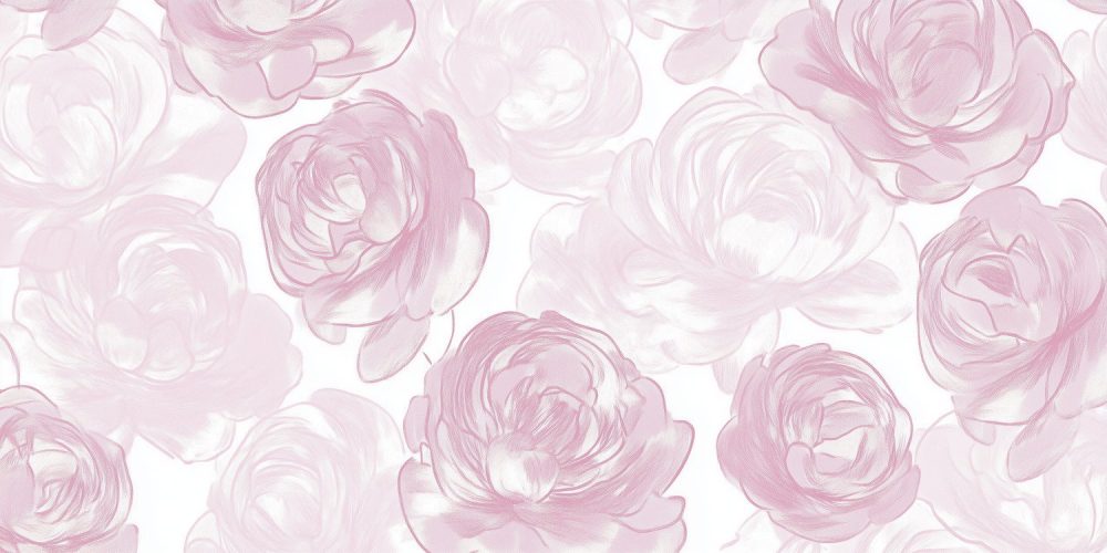 Zacht roze rozenpatroon behang