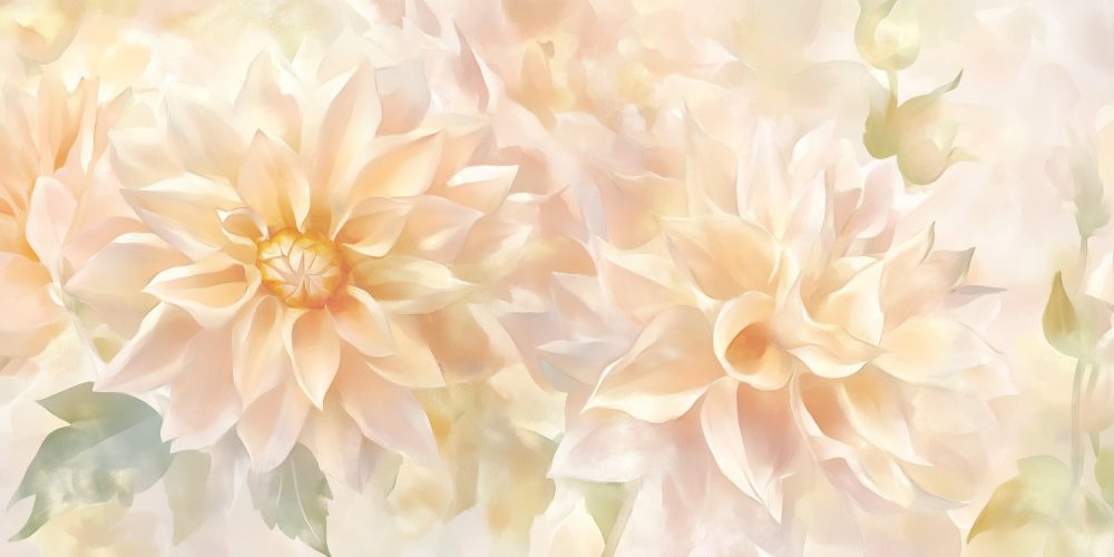 Prachtige gele dahlia close-up behang