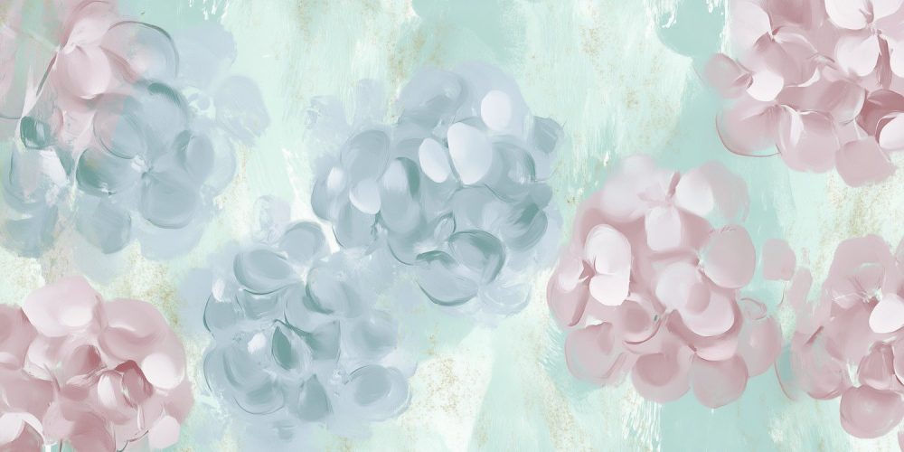 Vrolijke abstracte bloemencompositie behang