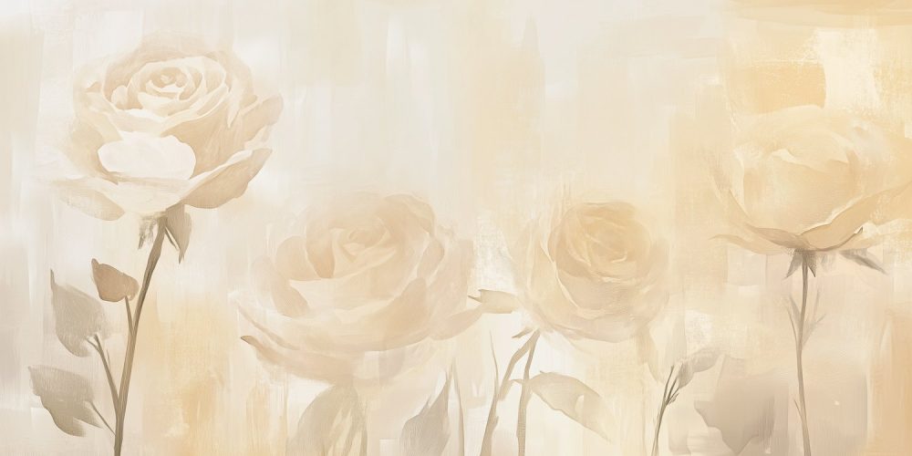 Witte Rozen Schilderij behang