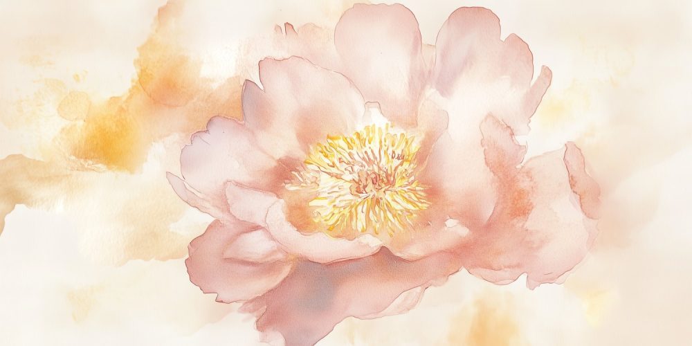 Roze waterlelie schilderij behang