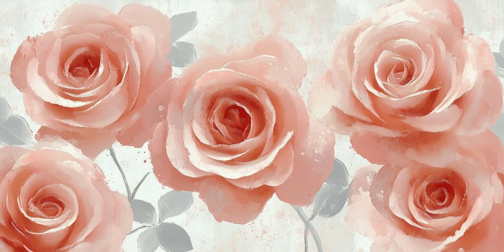 Roze rozen in harmonie behang