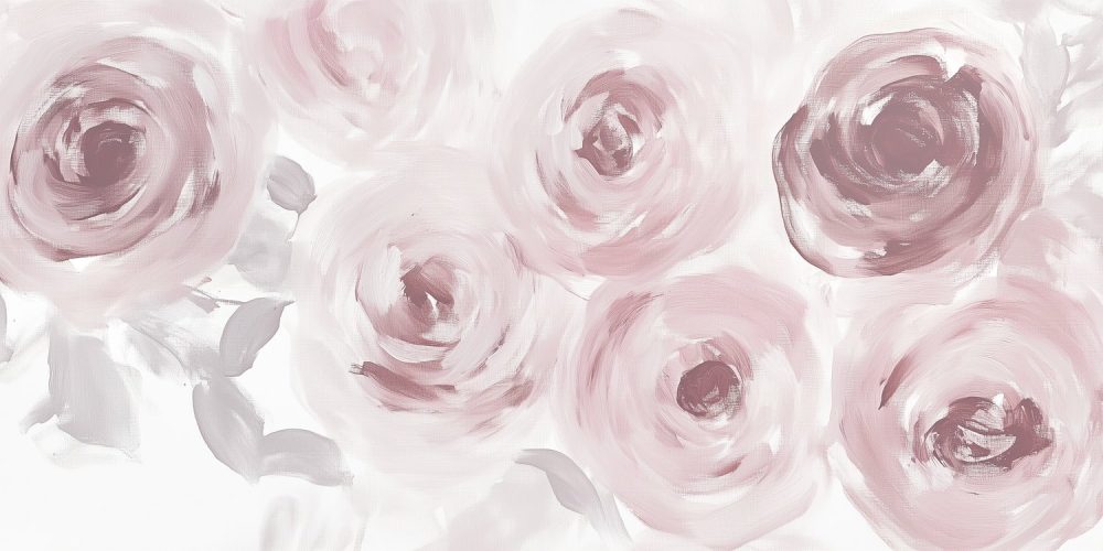 Roze en witte rozen behang