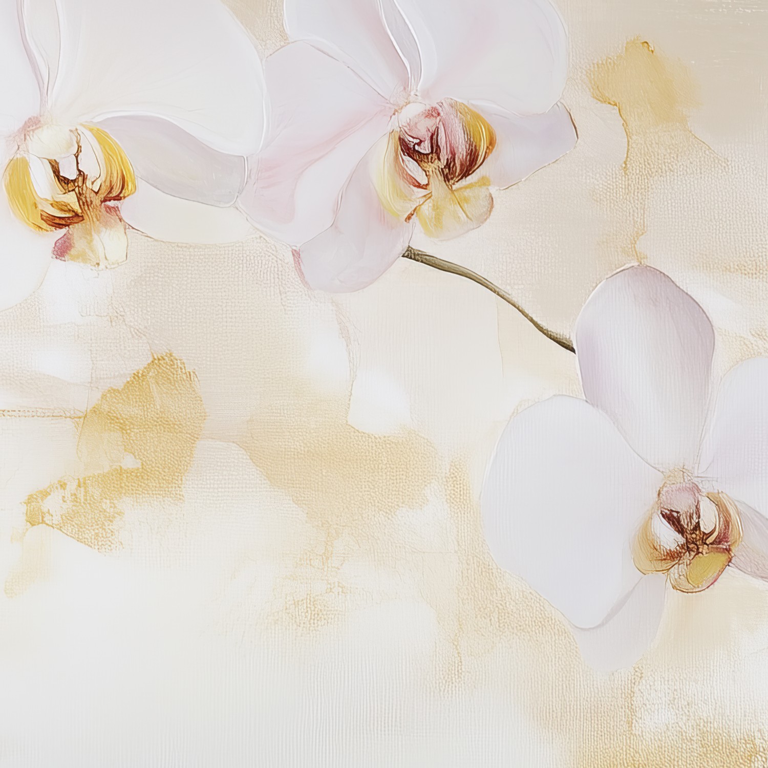 Witte en roze orchideeëntak behang - Afbeelding 5