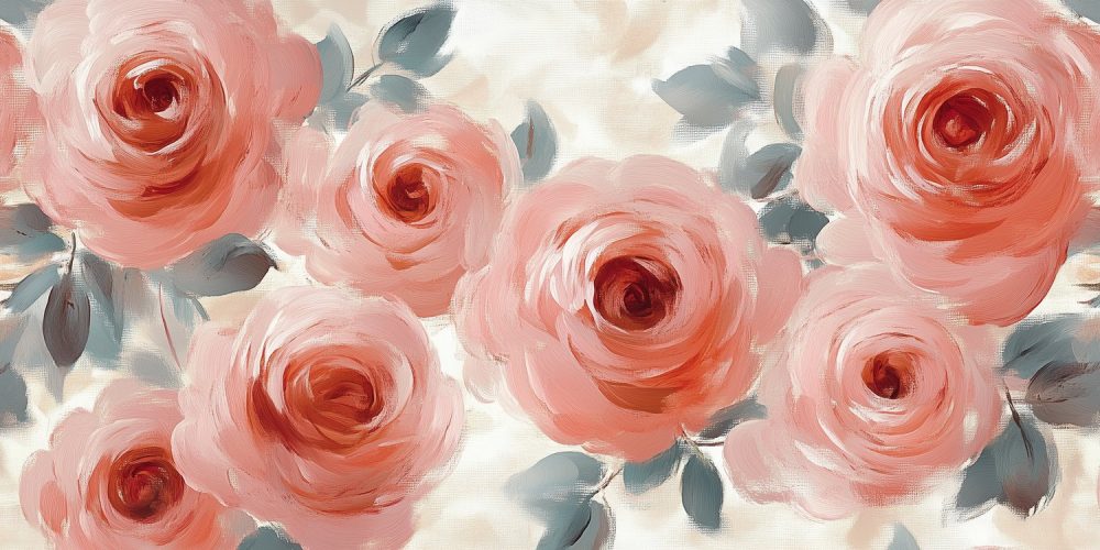 Zachtroze Rozen Schilderij behang