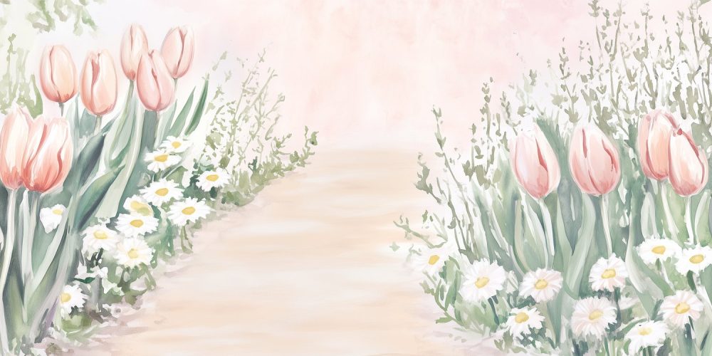 Betoverende Tulpentuinpad behang