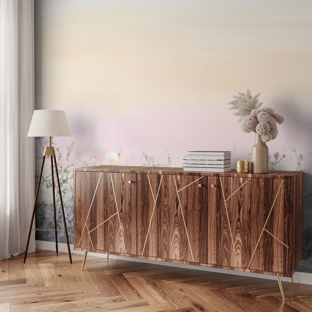 Alternative view of Dromerig Rozenveld Pastel behang